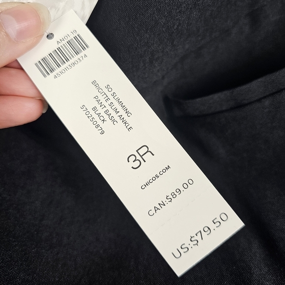 Chico's #570250879 So Slimming Brigitte Slim Ankle Pants in Black NWT - Picture 5 of 11